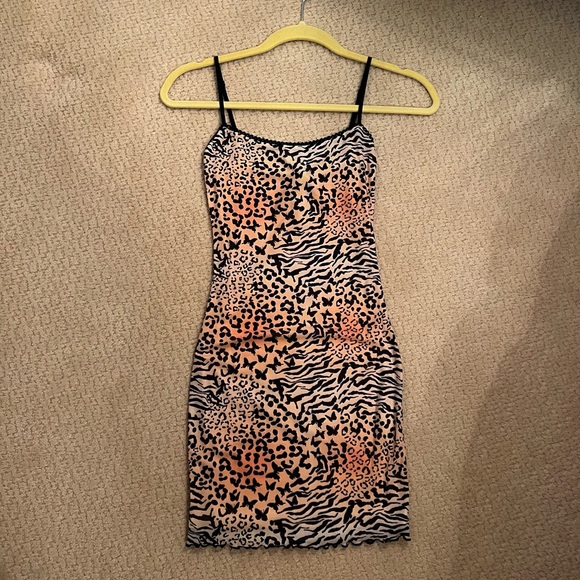 Princess Polly Autumn Mini Dress Leopard Bodycon Size 0 - Picture 3 of 9